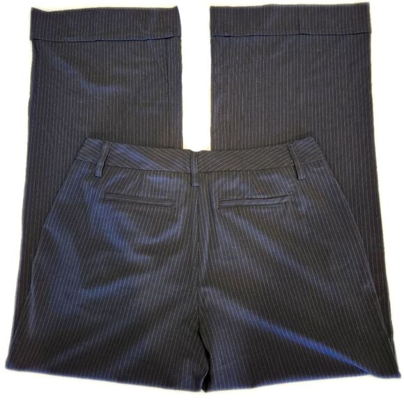 CAbi style #619L wide leg black pinstripe trousers, cuffed, size 10 - Picture 3 of 10